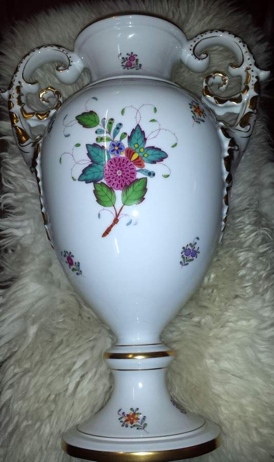 Chinese Bouquet Multicolor (AF) Footed Urn No Lid by Herend-1