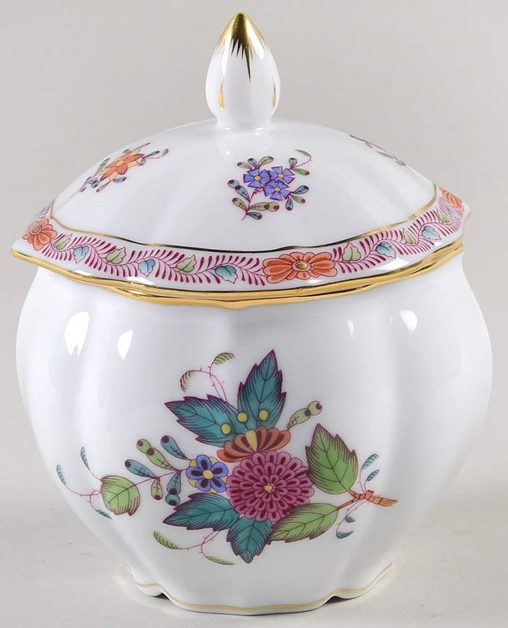 Chinese Bouquet Multicolor (AF) 10th Anniversary Bon Bon & Lid by Herend-1