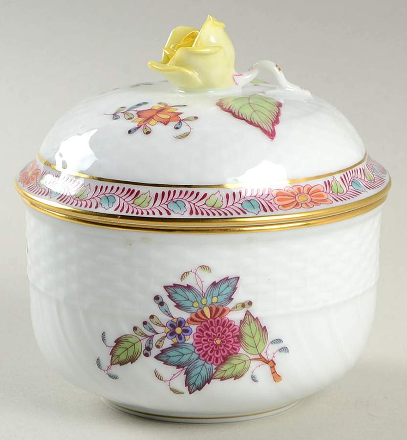 Chinese Bouquet Multicolor (AF) Sugar Bowl & Lid by Herend-1