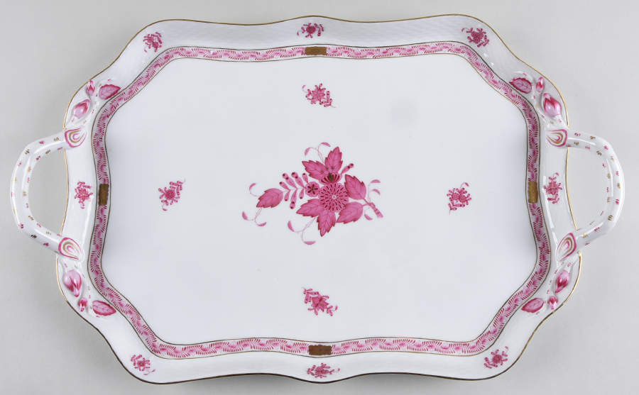 Chinese Bouquet Raspberry (AP) 18" Rectangular Serving Platter by Herend-1