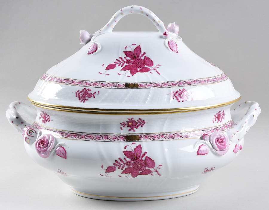 Chinese Bouquet Raspberry (AP) Tureen &  Lid by Herend-1
