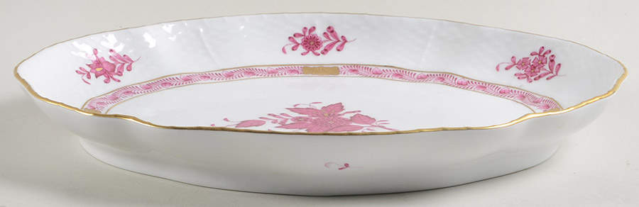 Chinese Bouquet Raspberry (AP) 10" Oval Vegetable Bowl by Herend-1