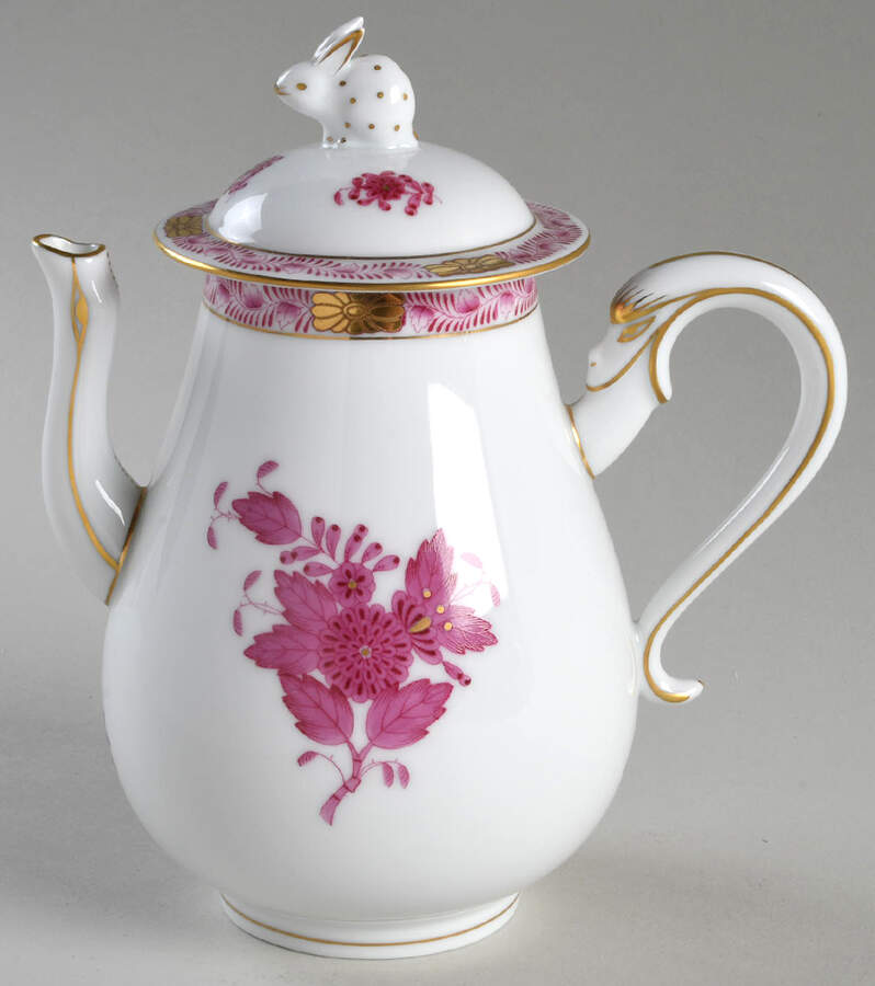 Chinese Bouquet Raspberry (AP) Coffee Pot & Lid by Herend-1