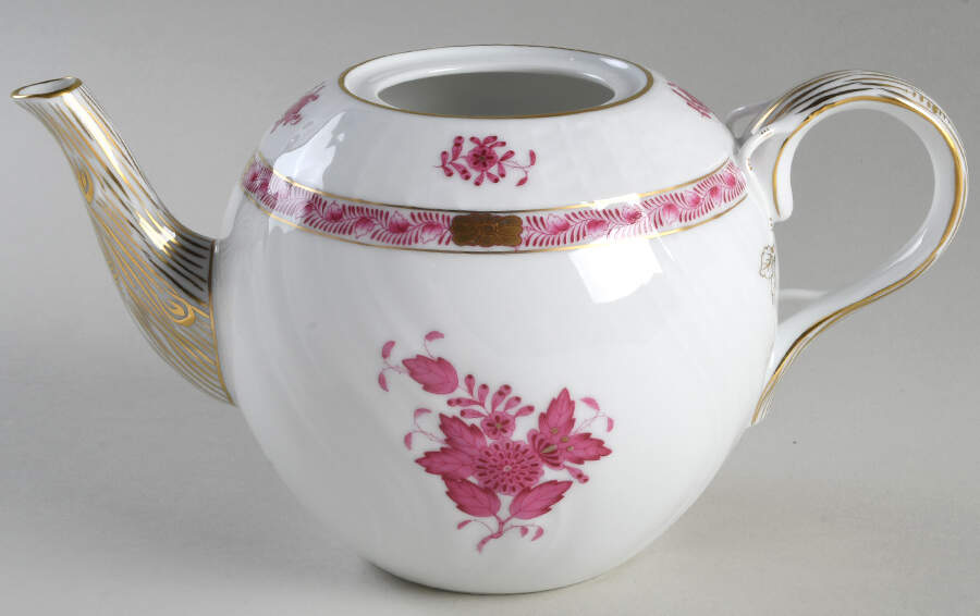 Chinese Bouquet Raspberry (AP) Small Teapot No Lid by Herend-1