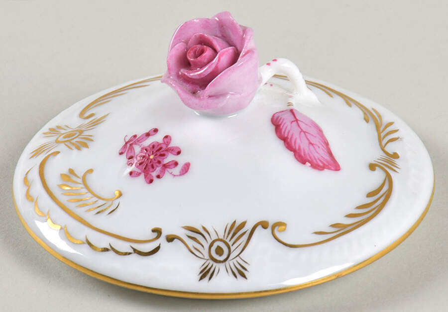 Chinese Bouquet Raspberry (AP) 3" Small Household Box Lid by Herend-1