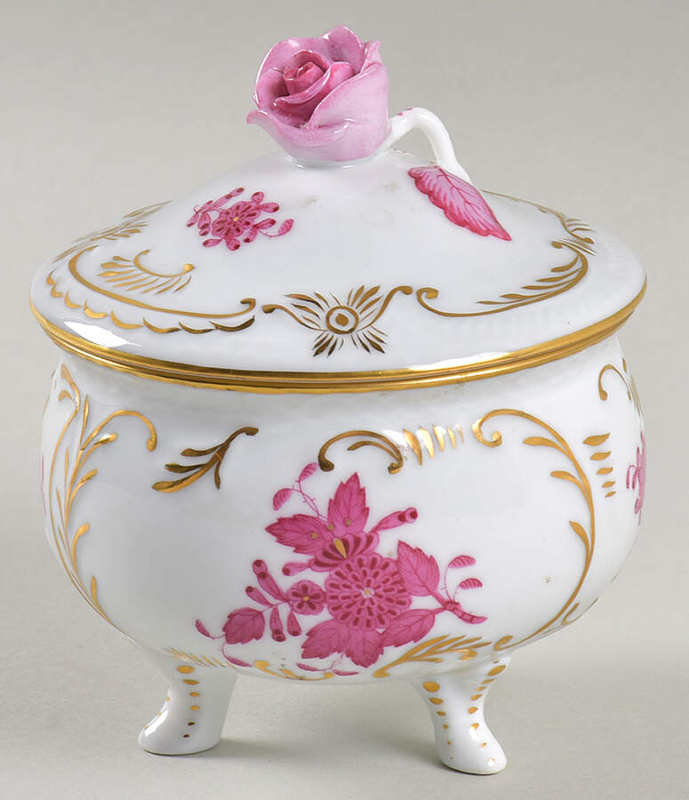 Chinese Bouquet Raspberry (AP) 3" Small Household Box by Herend-1