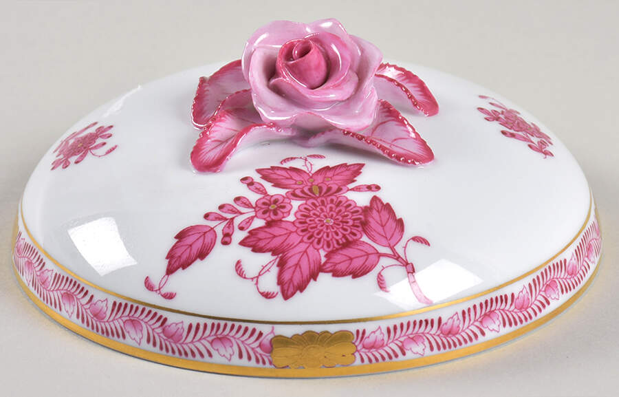 Chinese Bouquet Raspberry (AP) Lid for Bon Bon by Herend-1