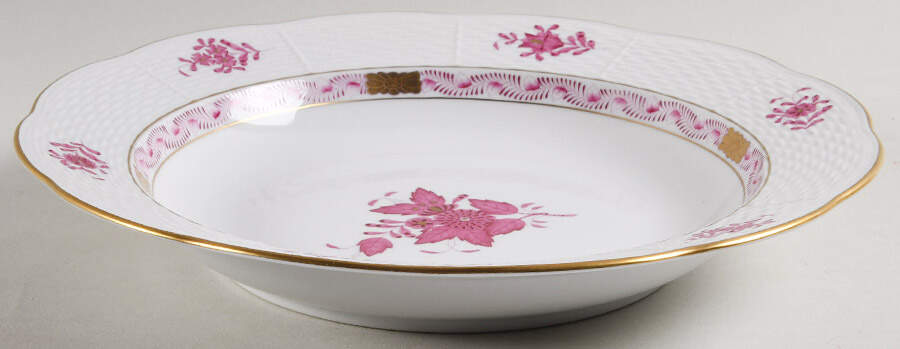 Chinese Bouquet Raspberry (AP) Large Rim Soup Bowl by Herend-1