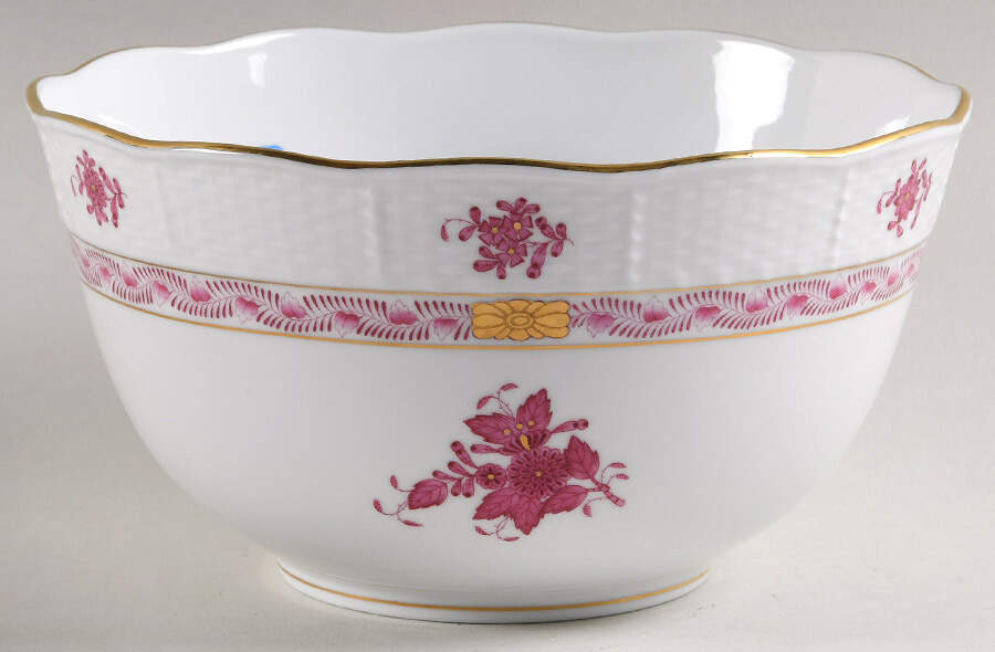 Chinese Bouquet Raspberry (AP) 7" Round Vegetable Bowl by Herend-1