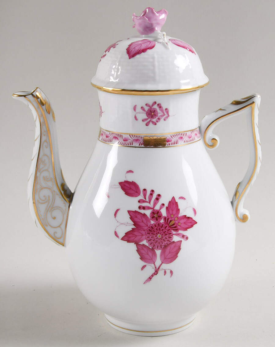 Chinese Bouquet Raspberry (AP) Coffee Pot & Lid by Herend-1
