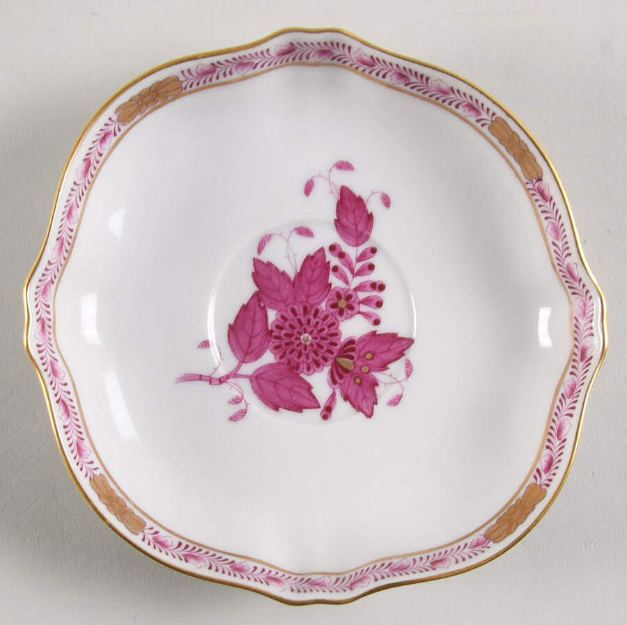 Chinese Bouquet Raspberry (AP) Saucer for Footed Demitasse Cup by Herend-1