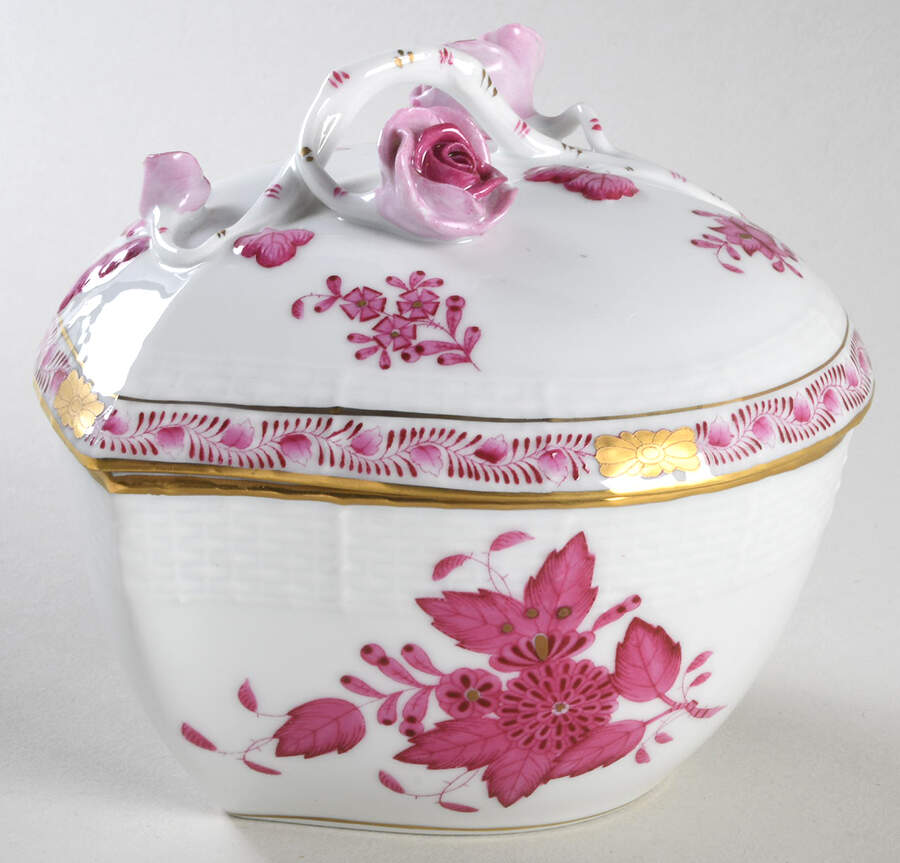 Chinese Bouquet Raspberry (AP) Large Household Box by Herend-1