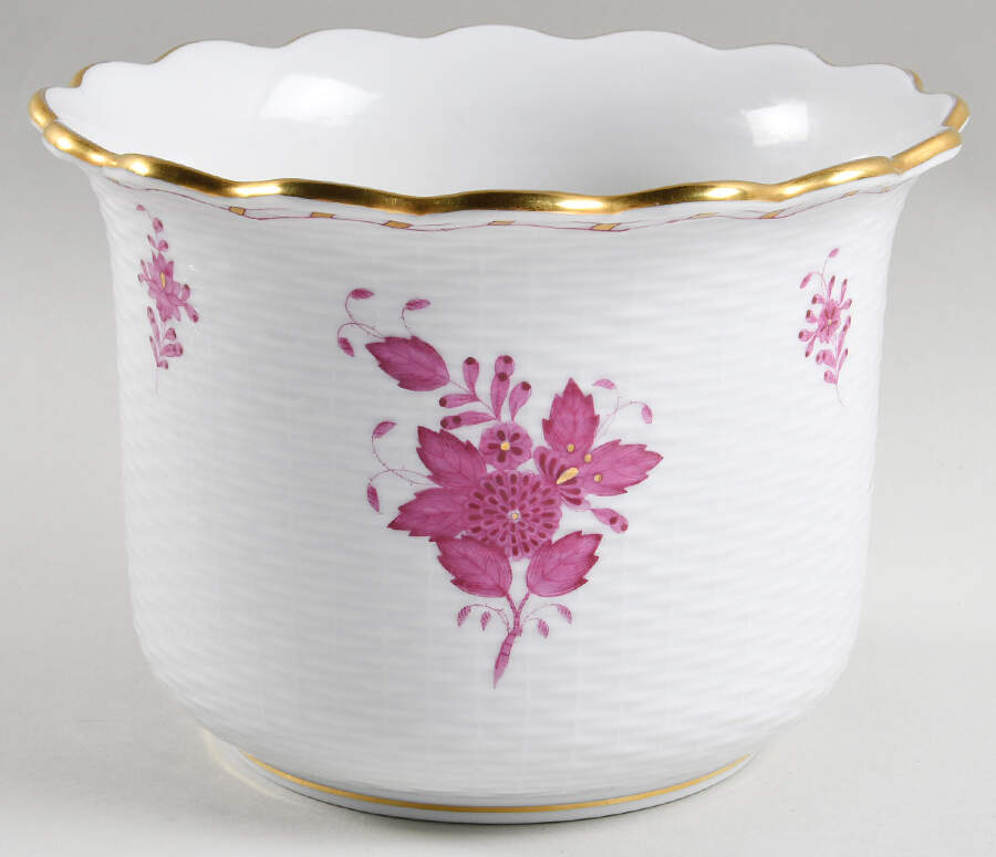 Chinese Bouquet Raspberry (AP) 5" Cachepot by Herend-1