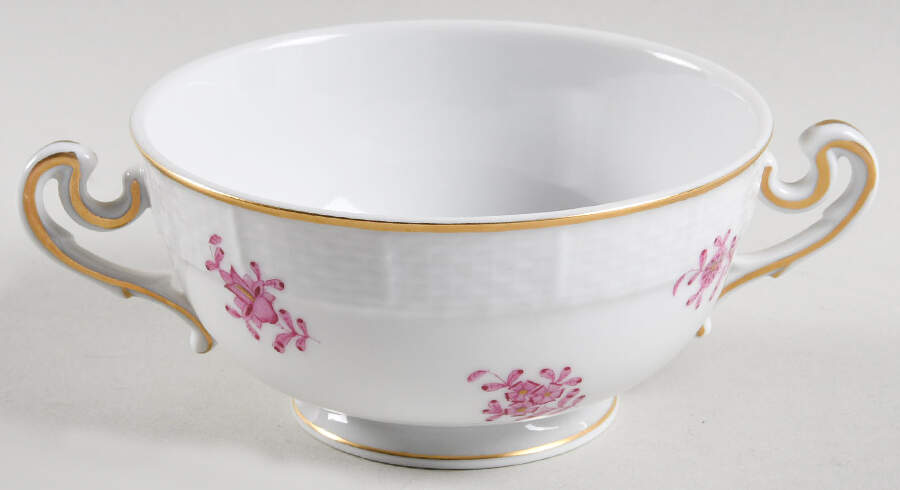 Chinese Bouquet Raspberry (AP) Cream Soup Bowl No Lid by Herend-1