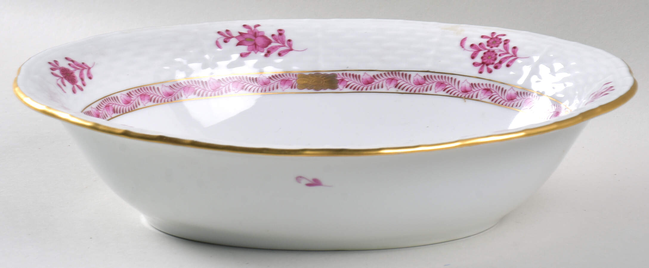 Chinese Bouquet Raspberry (AP) 10" Oval Vegetable Bowl by Herend-1