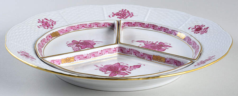 Chinese Bouquet Raspberry (AP) (4 Pc) Hors d'Oeuvres Set by Herend-1