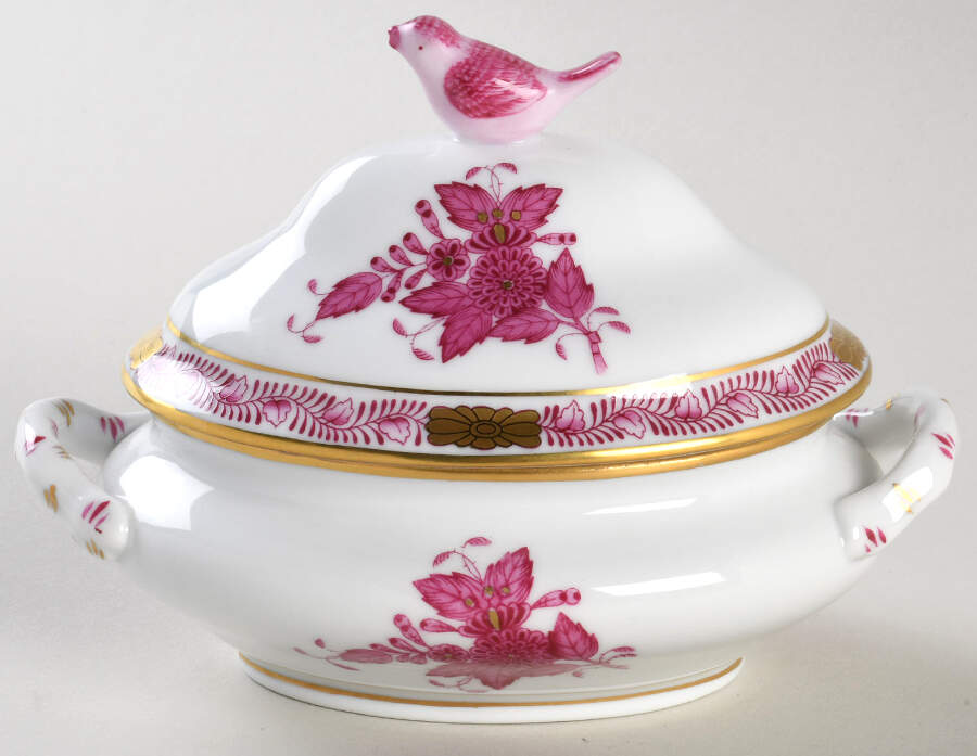 Chinese Bouquet Raspberry (AP) Mini Tureen & Lid by Herend-1