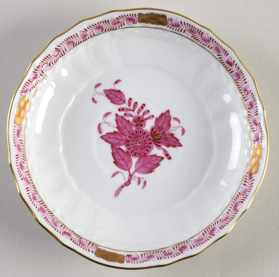 Chinese Bouquet Raspberry (AP) Saucer for Flat Cup by Herend-1