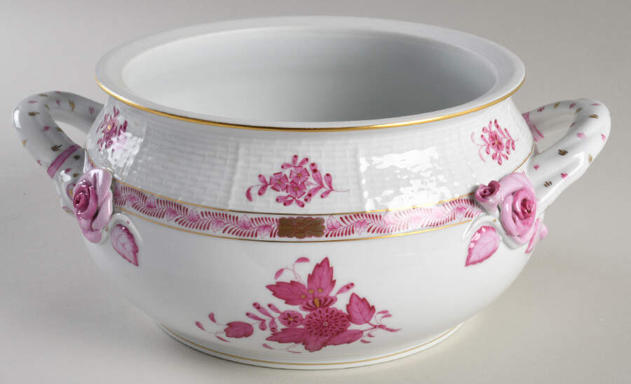 Chinese Bouquet Raspberry (AP) Bean Pot No Lid by Herend-1