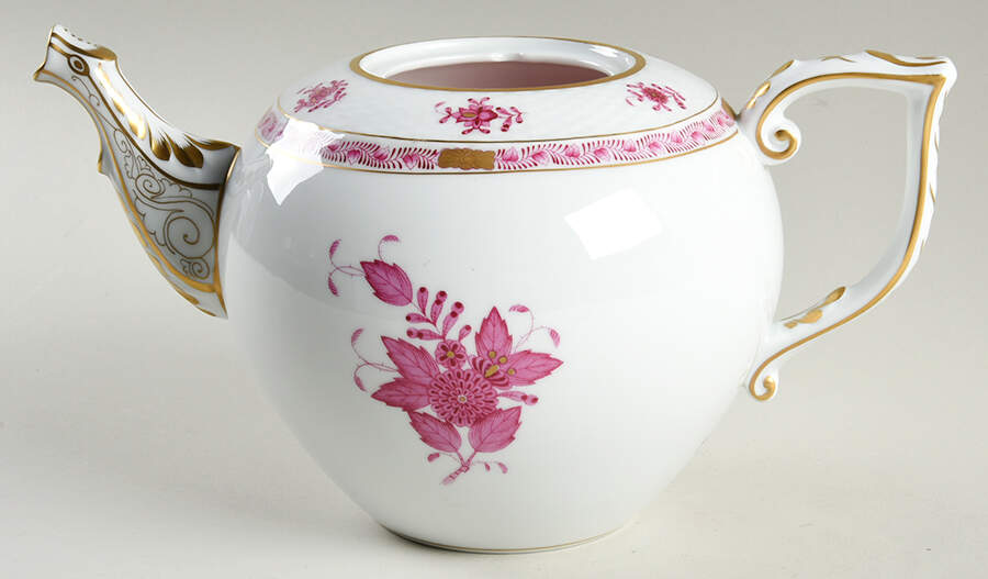 Chinese Bouquet Raspberry (AP) Teapot No Lid by Herend-1