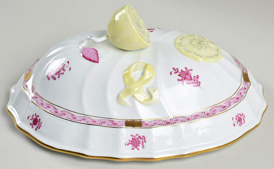 Chinese Bouquet Raspberry (AP) Lid for Tureen by Herend-1
