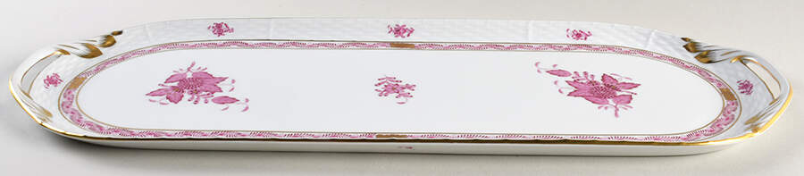 Chinese Bouquet Raspberry (AP) 19" Oblong Tray by Herend-1