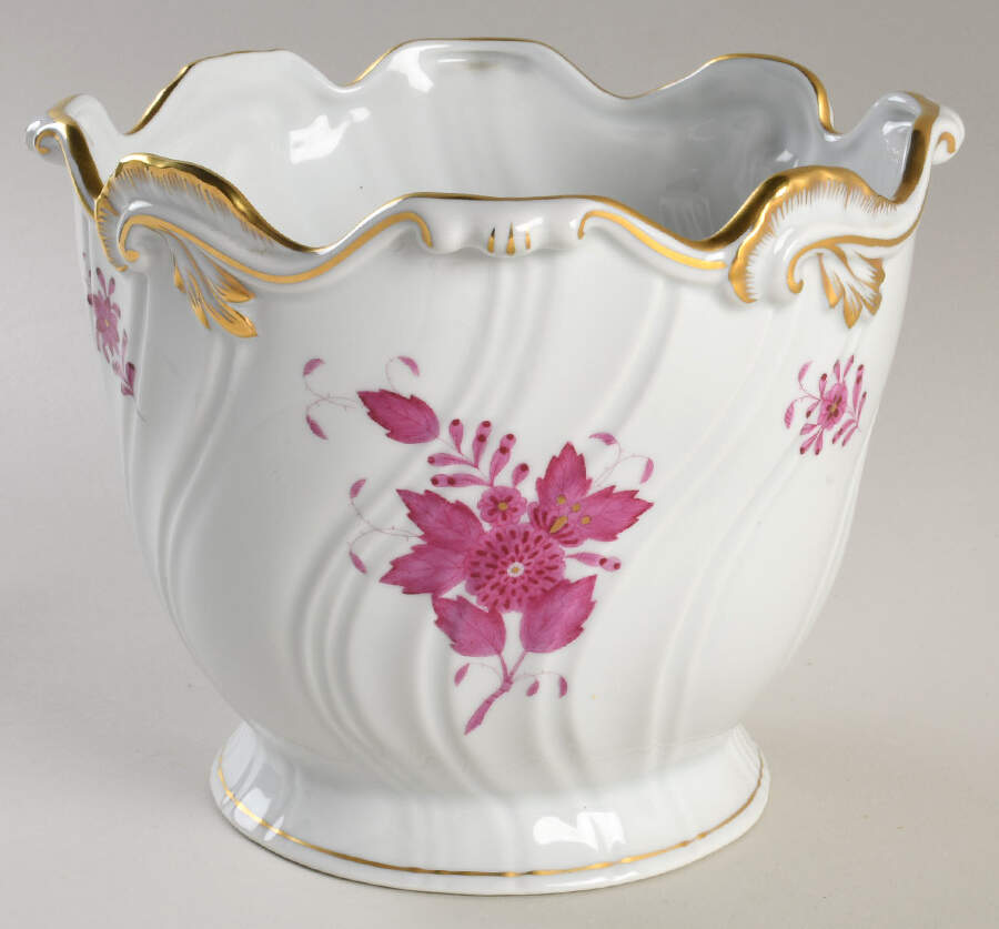 Chinese Bouquet Raspberry (AP) 6" Cachepot by Herend-1