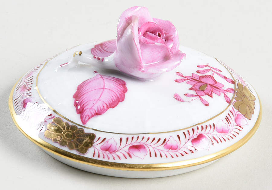 Chinese Bouquet Raspberry (AP) Lid for Sugar Bowl by Herend-1