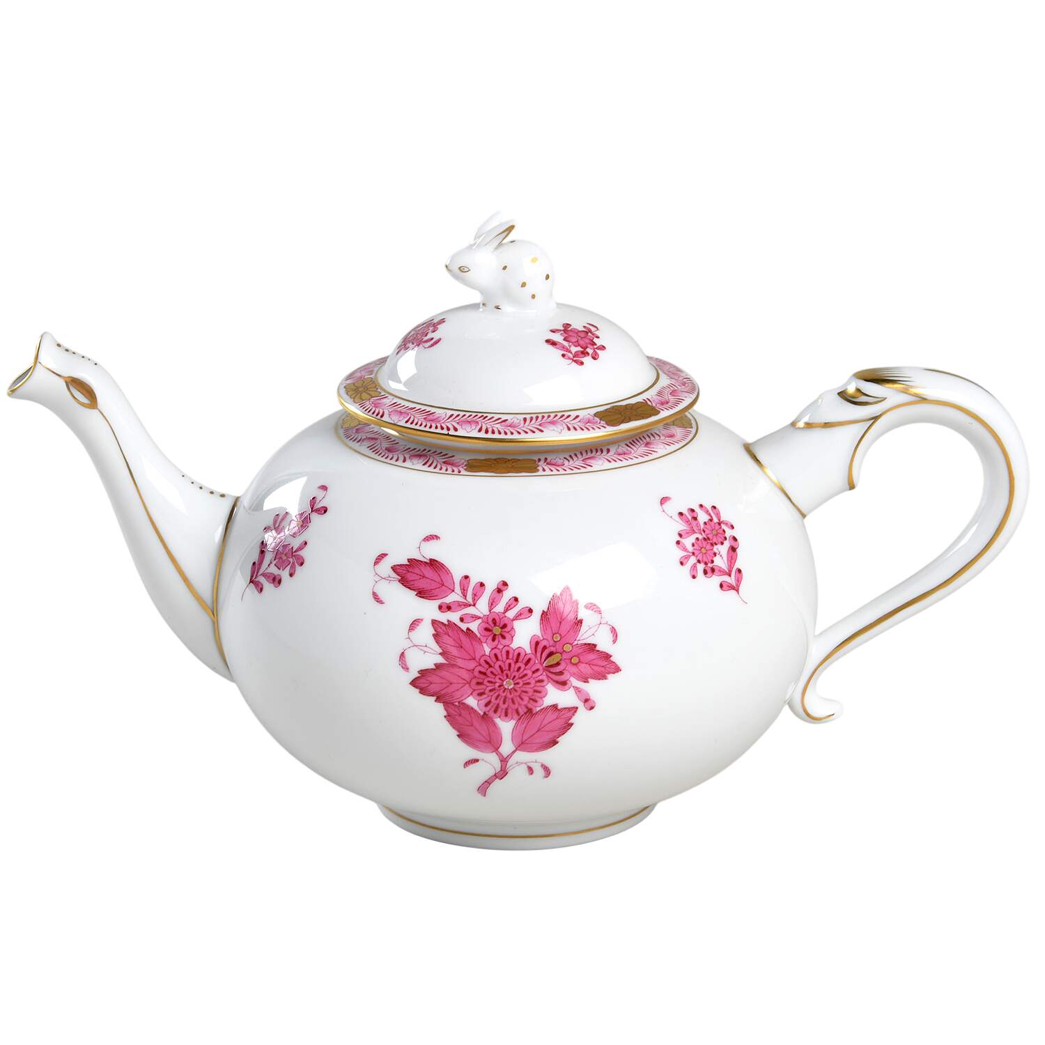 Chinese Bouquet Raspberry (AP) Small Teapot & Lid by Herend-1