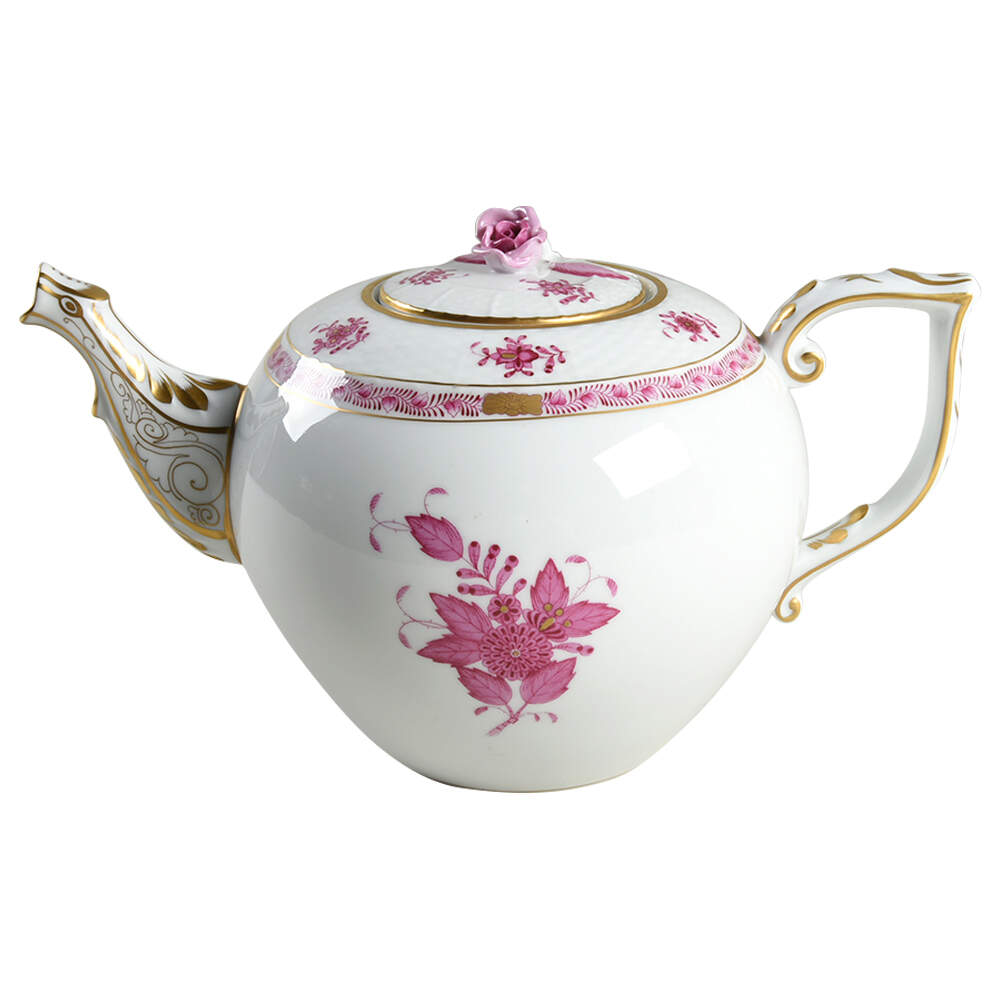 Chinese Bouquet Raspberry (AP) Teapot & Lid by Herend-1