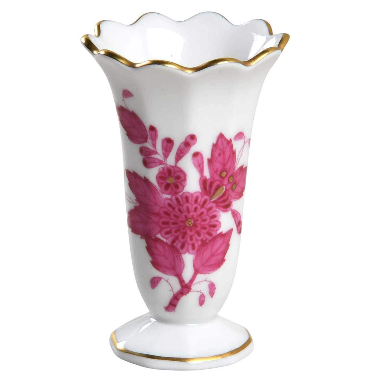 Chinese Bouquet Raspberry (AP) Mini Bud Vase by Herend-1