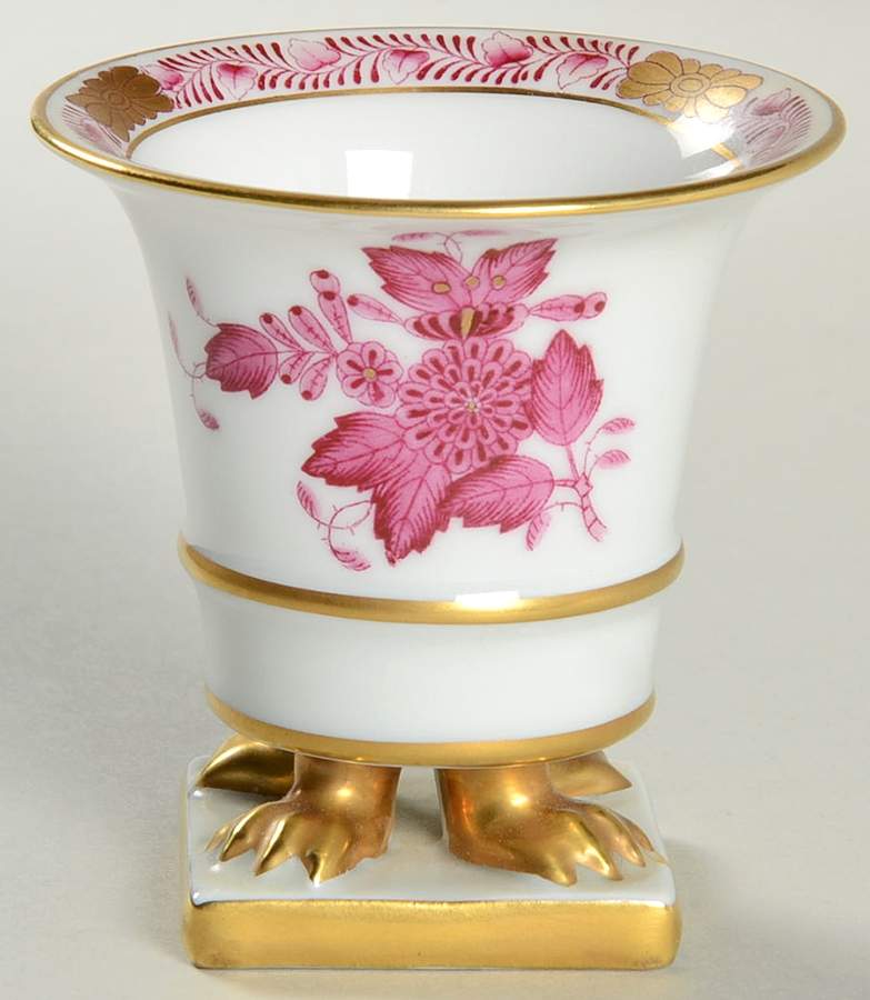 Chinese Bouquet Raspberry (AP) Small Claw Footed Vase by Herend-1