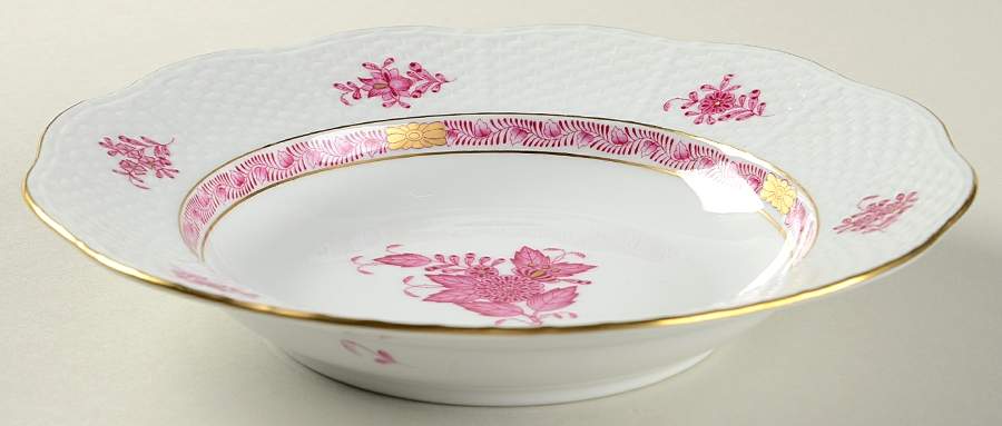 Chinese Bouquet Raspberry (AP) Rim Soup Bowl by Herend-1