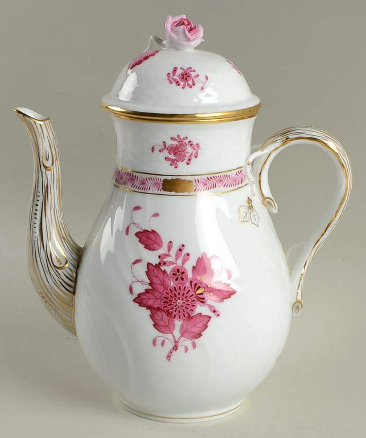 Chinese Bouquet Raspberry (AP) Coffee Pot & Lid by Herend-1