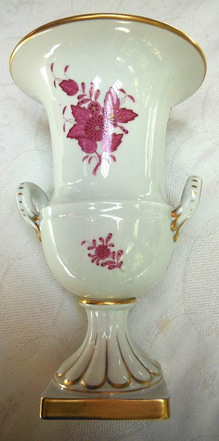 Chinese Bouquet Raspberry (AP) 9" Footed Urn by Herend-1