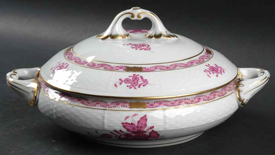 Chinese Bouquet Raspberry (AP) Round Covered Vegetable by Herend-1