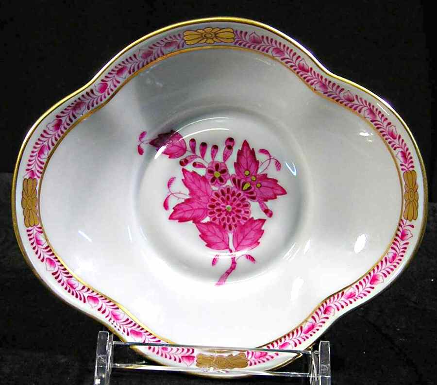 Chinese Bouquet Raspberry (AP) Saucer for Footed Demitasse Cup by Herend-1