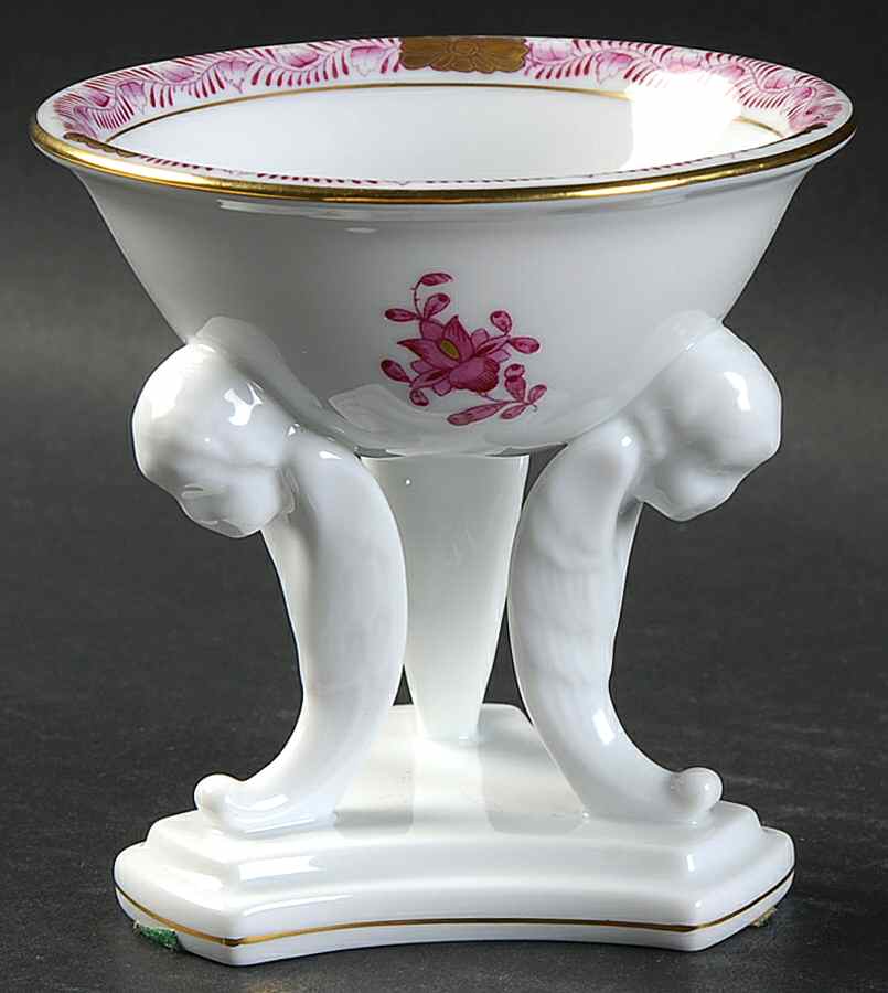 Chinese Bouquet Raspberry (AP) Bonbonniere with Triangle Base & Faces by Herend-1