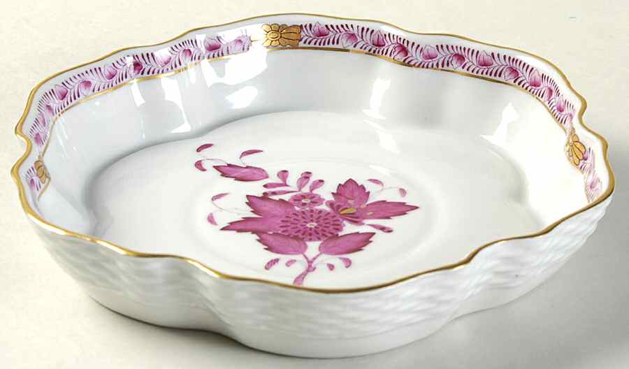 Chinese Bouquet Raspberry (AP) 6" Nut Dish by Herend-1