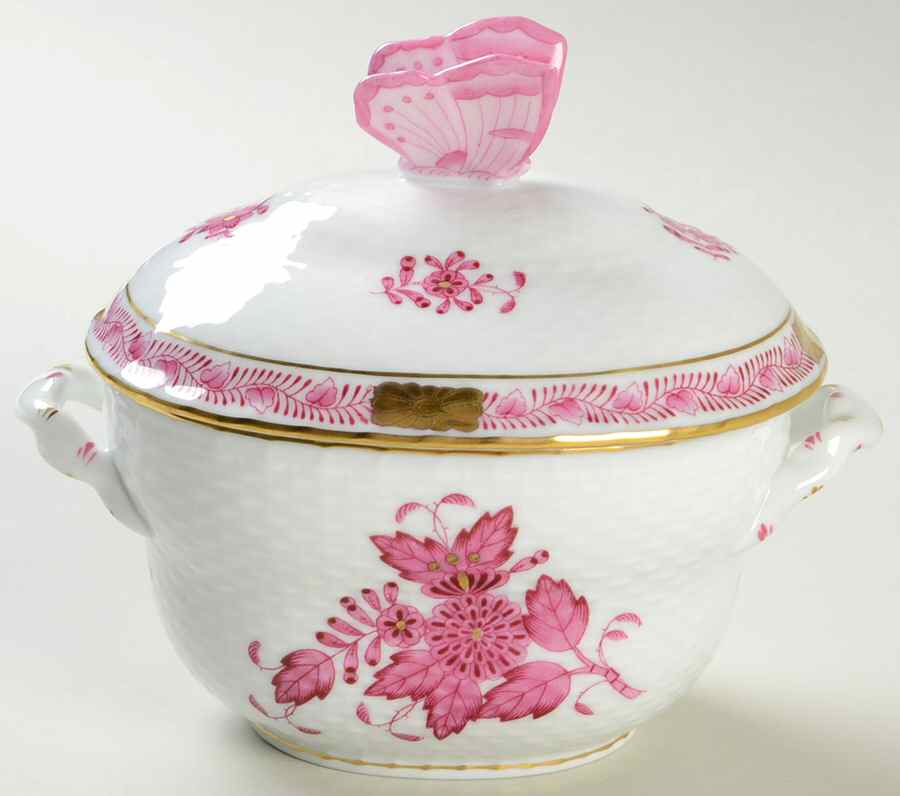 Chinese Bouquet Raspberry (AP) Candy Box-Small by Herend-1