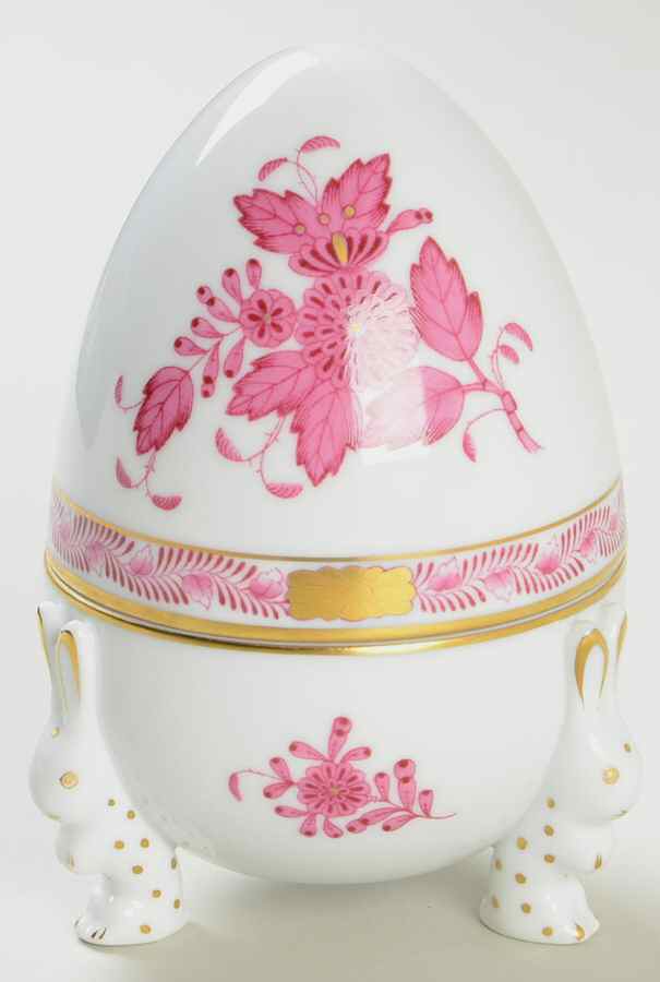 Chinese Bouquet Raspberry (AP) Large Egg Box & Lid by Herend-1