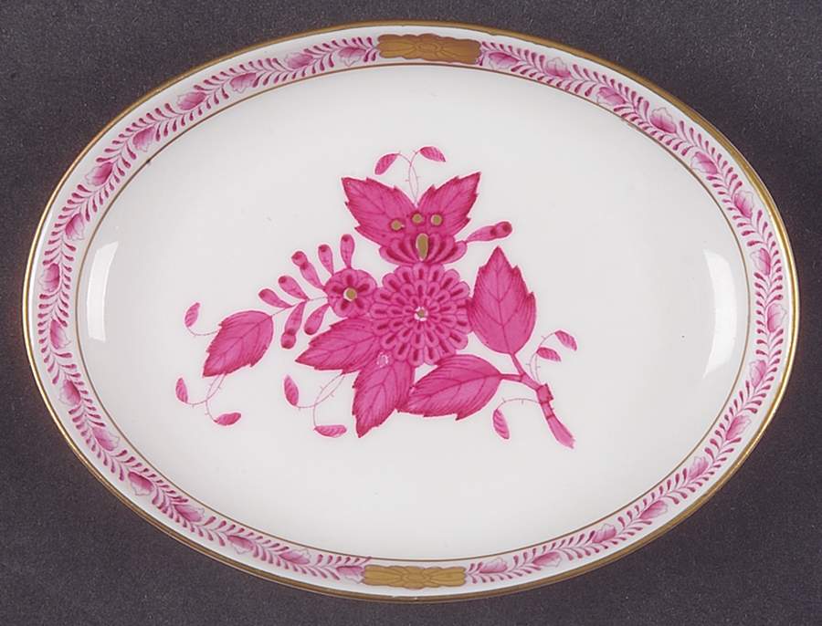 Chinese Bouquet Raspberry (AP) 4" Oval Ashtray by Herend-1