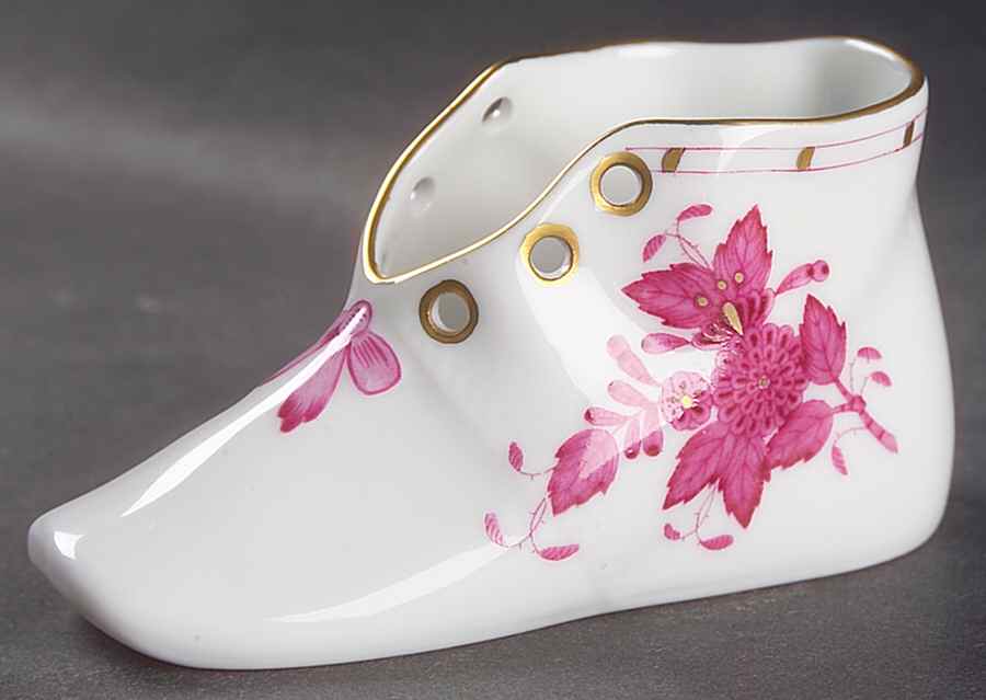 Chinese Bouquet Raspberry (AP) Baby Shoe by Herend-1