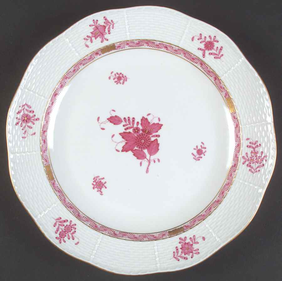 Chinese Bouquet Raspberry (AP) 11" Chop Plate (Round Platter) by Herend-1
