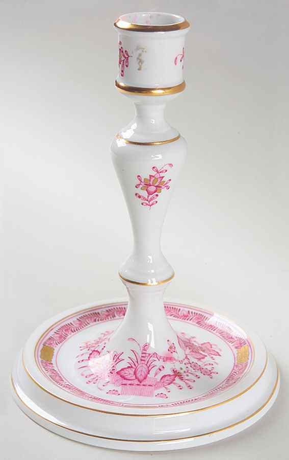 Chinese Bouquet Raspberry (AP) 7" Candlestick by Herend-1