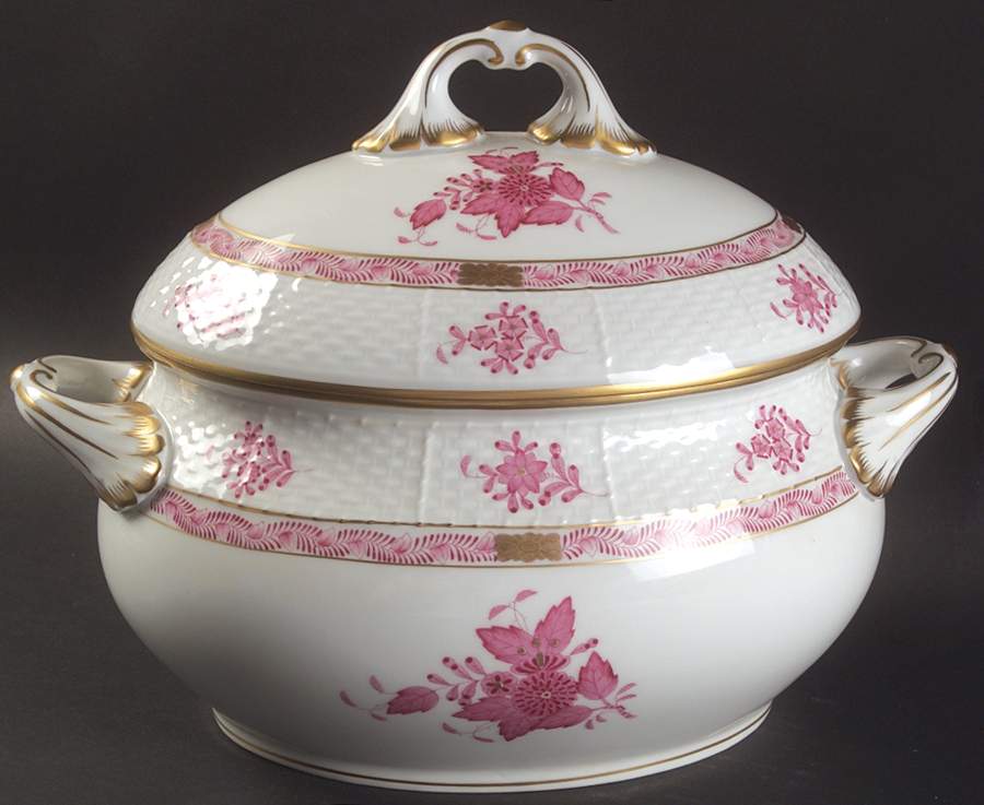 Chinese Bouquet Raspberry (AP) Oval Covered Vegetable by Herend-1