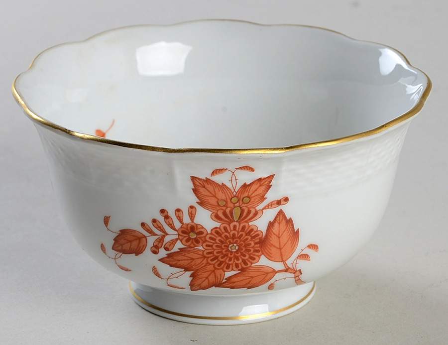 Chinese Bouquet Rust (AOG) Open Sugar Bowl by Herend-1