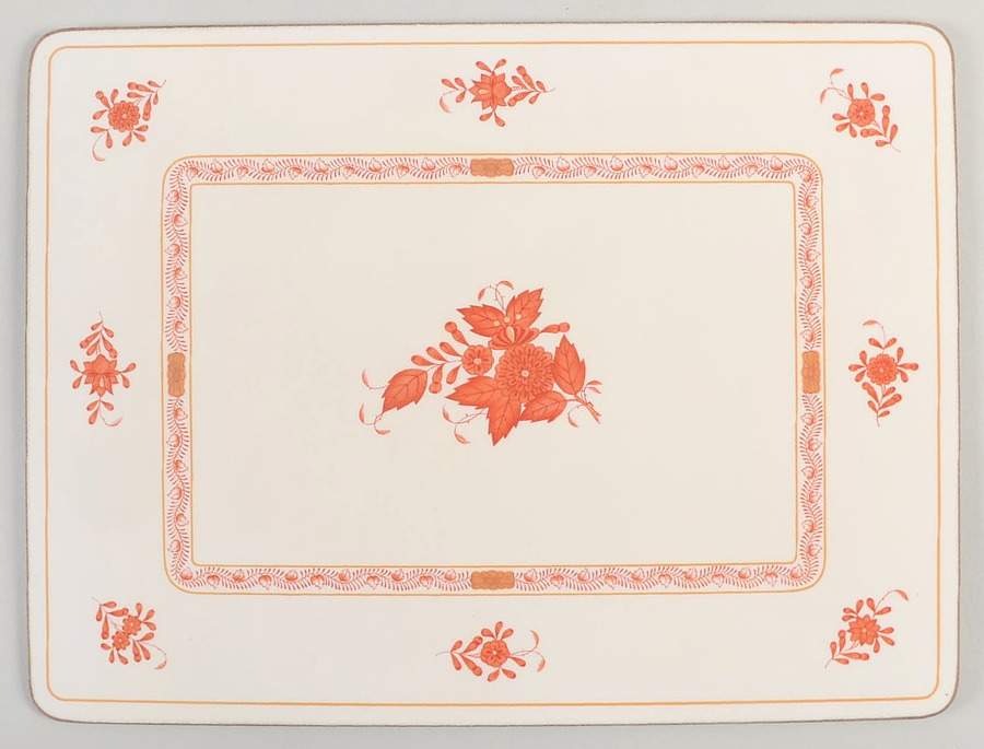 Chinese Bouquet Rust (AOG) Corkboard Placemat by Herend-1