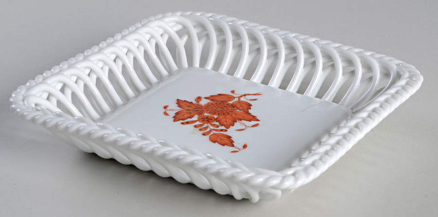 Chinese Bouquet Rust (AOG) 5" Square Tray by Herend-1