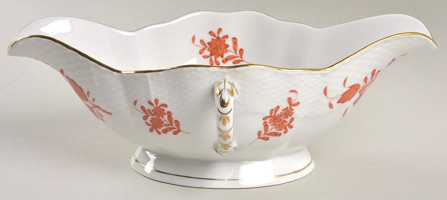 Chinese Bouquet Rust (AOG) Open Sauce Boat by Herend-1